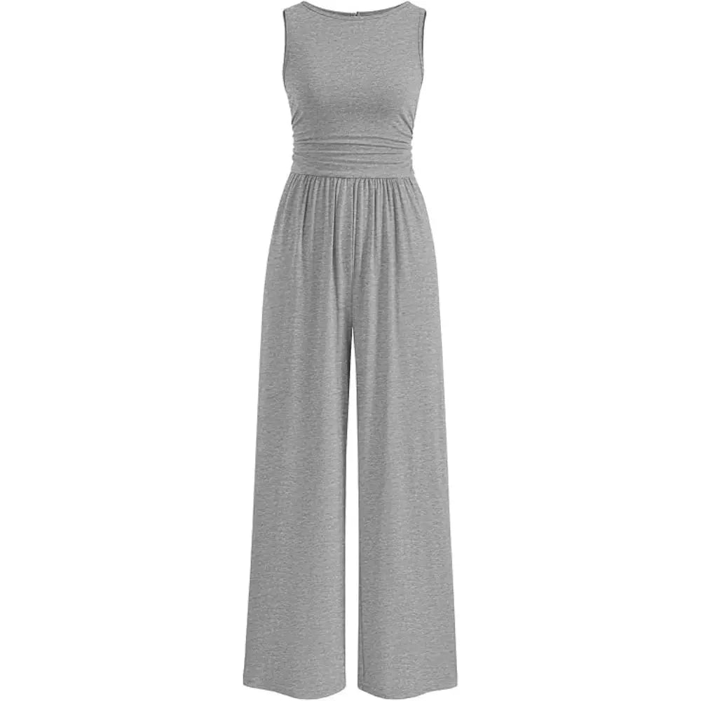 Prettygarden Women'S One Piece Jumpsuits Dressy Casual Sleeveless Crewneck Wide Leg Rompers Jumpers Vacation Summer Outfits