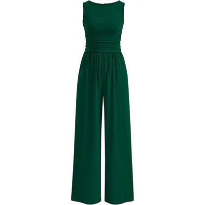 Prettygarden Women'S One Piece Jumpsuits Dressy Casual Sleeveless Crewneck Wide Leg Rompers Jumpers Vacation Summer Outfits