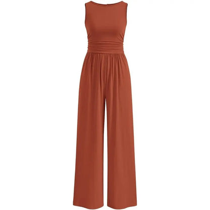 Prettygarden Women'S One Piece Jumpsuits Dressy Casual Sleeveless Crewneck Wide Leg Rompers Jumpers Vacation Summer Outfits