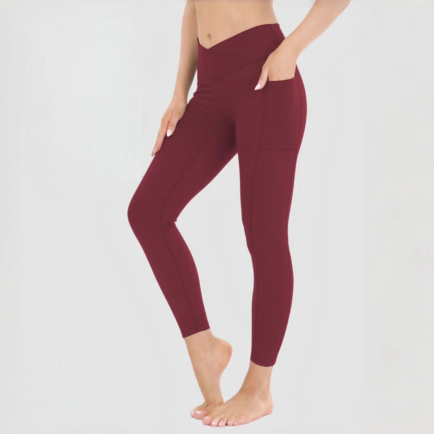 Women'S High Waist Stretchable Yoga Pants - Female Athletic Leggings with Pockets for Yoga, Running and Outdoor Daily Wear