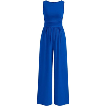 Prettygarden Women'S One Piece Jumpsuits Dressy Casual Sleeveless Crewneck Wide Leg Rompers Jumpers Vacation Summer Outfits